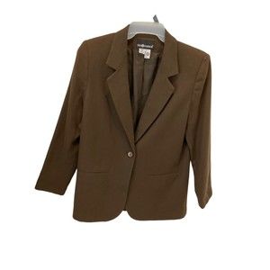 SAG HARBOR Women’s Sz 10 Pure Wool Blazer Suit Jacket Solid Green